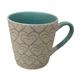 Tazas de porcelana color blanco corazones 380ml